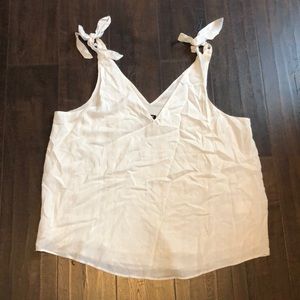 Express size XL white and gold stripe tie tank